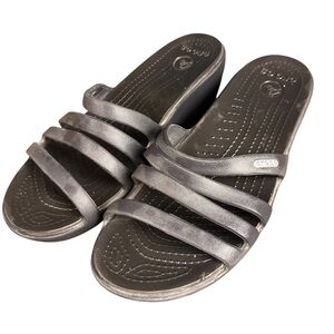 Crocs Rhonda Black Wedge Sandals – Sz Women’s 10